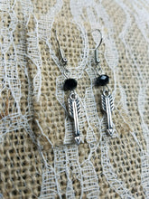 Black crystal arrow earrings
