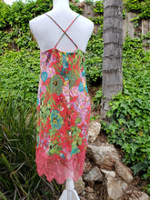 Tropical print lace dress