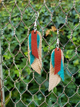 Stacked feather earrings