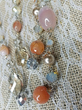 Peaches and Creme crystal necklace