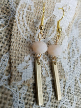 Gold bar dangle earrings