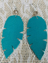Turquoise feather earrings
