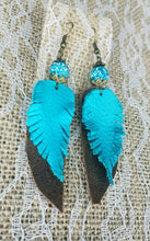 Crystal ball feather earrings