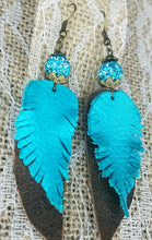 Crystal ball feather earrings