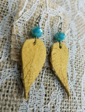 Deerskin leather feather earrings 2 inches