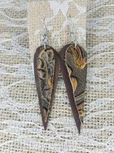 Brown leather earrings