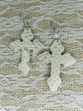 Leather cross earrings