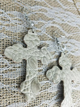 Leather cross earrings