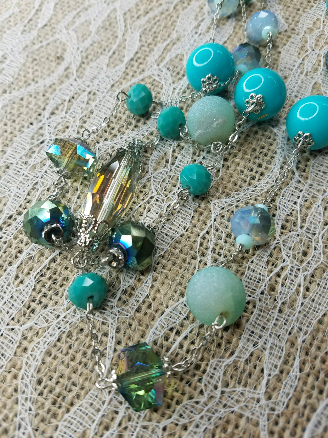 Tropical crystal necklace
