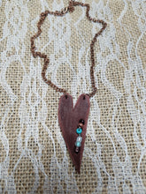 Leather beaded heart necklace