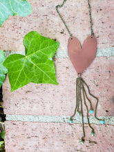 Leather heart tassel necklace