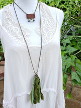 Sage tassel necklace