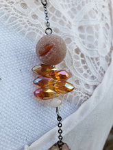 Peach geode crystal necklace