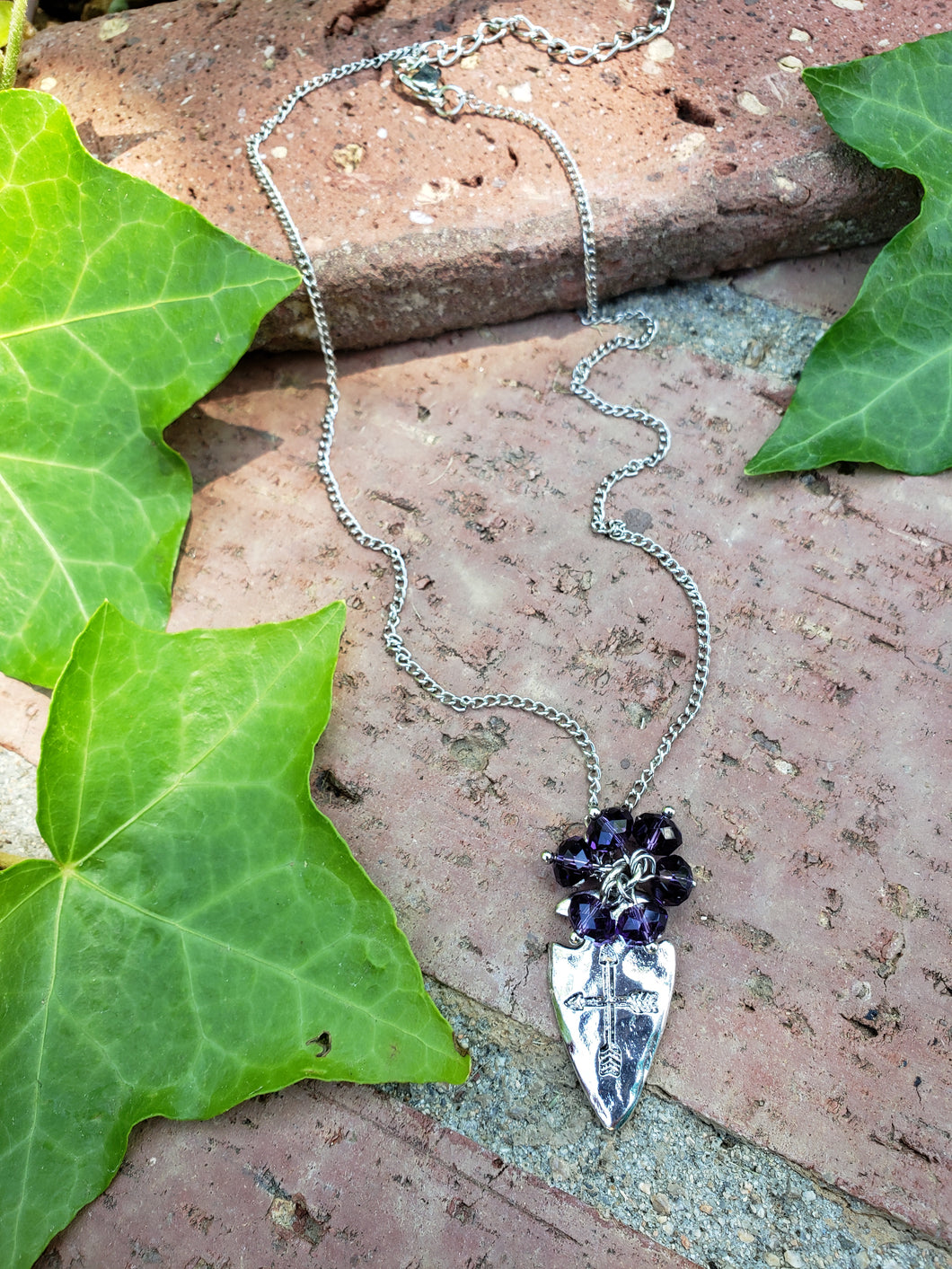 Silver arrowhead petite necklace