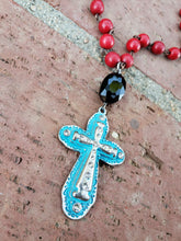 Patina cross necklace