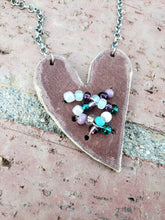 Czech glass beaded heart necklace