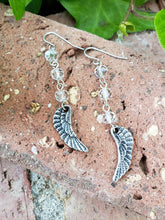 Angel wing dangle earrings