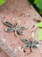 Gold dragonfly earrings