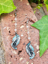 Patina feather earrings