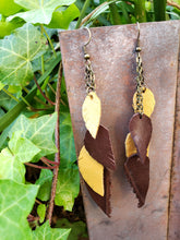 Brown feather tassel earrings