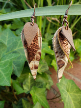 Copper layered leather earrings