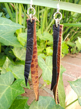 Black and brown tassel bar earrings