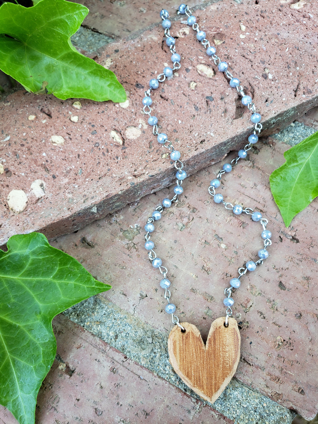 Periwinkle heart necklace