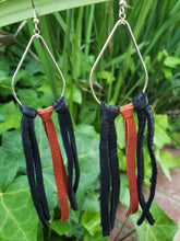 Black and brown raindrop fringe earrings