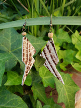 Crocodile leather lightning bolt earrings