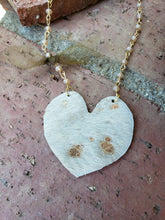 Gold acid washed heart necklace