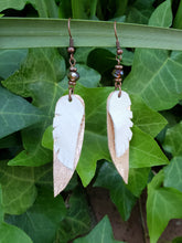 Rose gold leather earrings