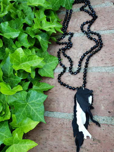 Black feather necklace