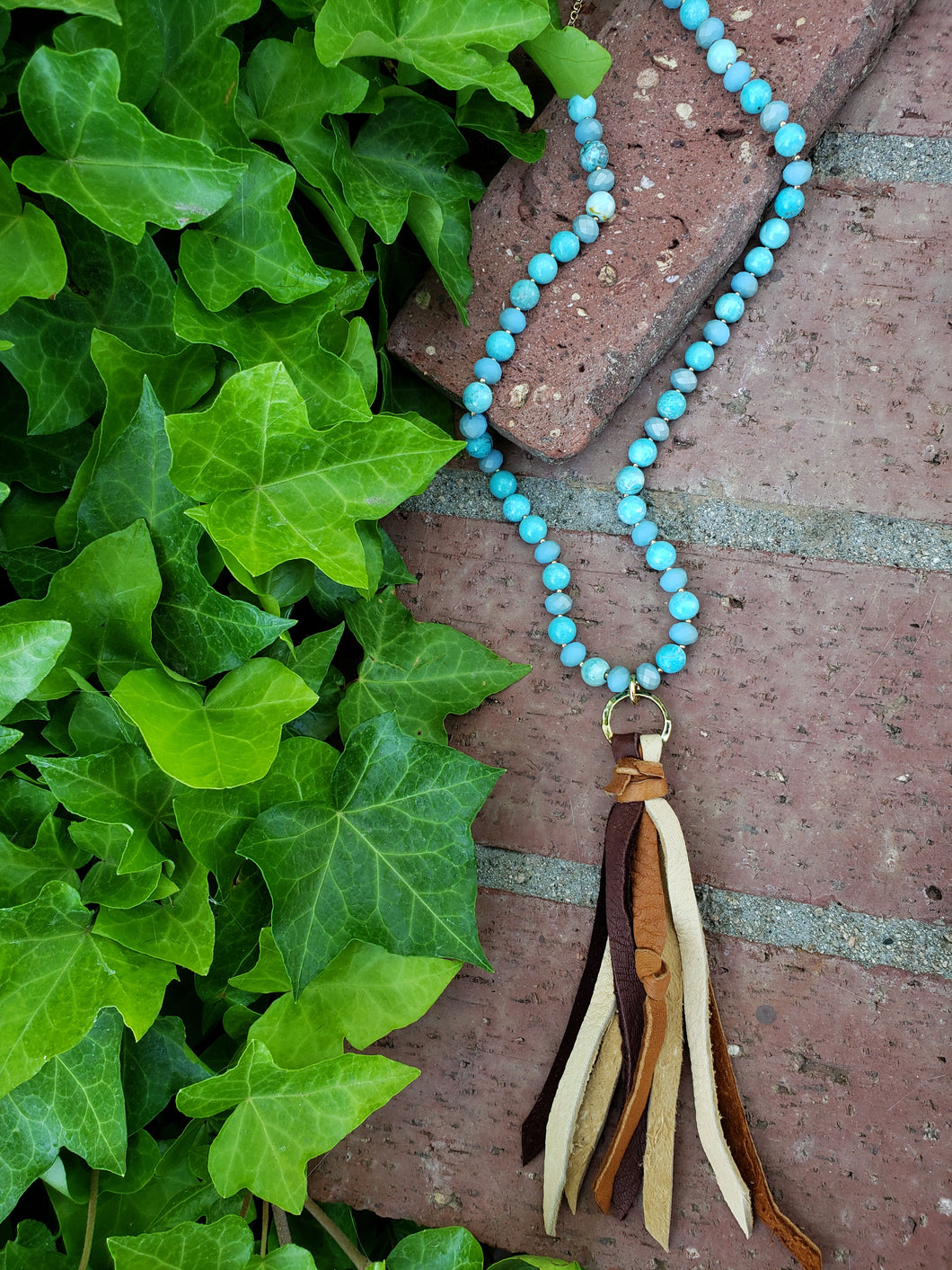 Turquoise tassel necklace