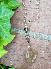 Gold crystal heart necklace