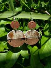 Brown Brindle geometric circle earrings