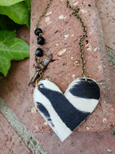 Zebra heart necklace