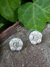 Pearl button earrings