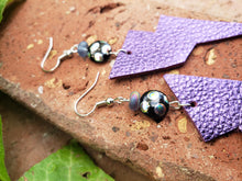 Electric purple lightning bolt earrings