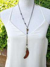 Boho sandstone lariat necklace