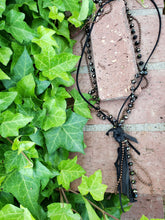 Black layered tassel necklace