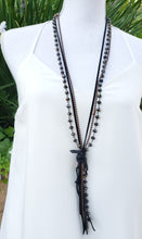 Black layered tassel necklace