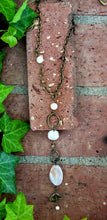Champagne stone lariat necklace