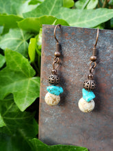 Copper sandstone beaded earrings
