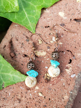 Copper sandstone beaded earrings