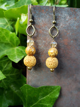 Mustard lava stone earrings
