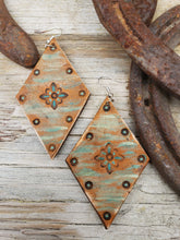Wildflower tooled leather earrings