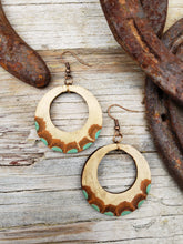 Boho tooled leather earrings