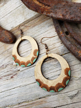Boho tooled leather earrings