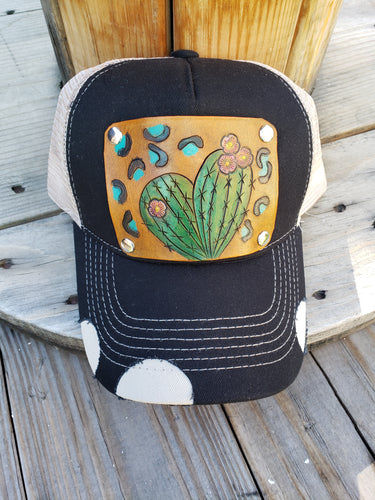 Prickly Pear tooled leather hat