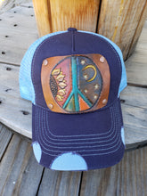 Peace tooled leather hat